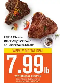 Mariano's USDA Choice Black Angus T-bone or Porterhouse Steaks offer