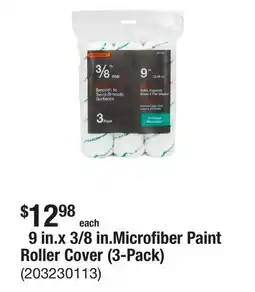The Home Depot 9 in.x 3/8 in.Microfiber Paint Roller Cover (3-Pack) offer