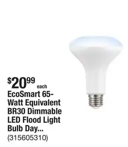 The Home Depot EcoSmart 65-Watt Equivalent BR30 Dimmable LED Flood Light Bulb Daylight (6-Pack) offer
