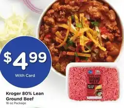 Kroger Kroger 80% Lean Ground Beef offer