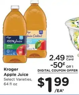 Kroger Kroger apple juice offer