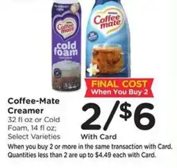 Kroger Coffee-Mate Creamer offer