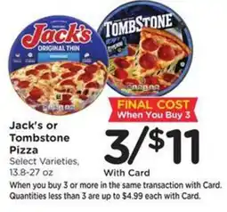 Kroger Jack's or Tombstone Pizza offer