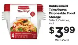 Kroger Rubbermaid takealongs disposable food storage offer