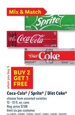 Lidl Coca-Cola /Sprite /Diet Coke offer