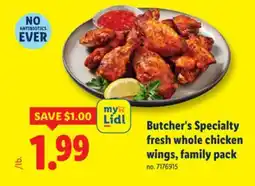 Lidl Butcher's Specialty fresh whole chicken wings, family pack offer