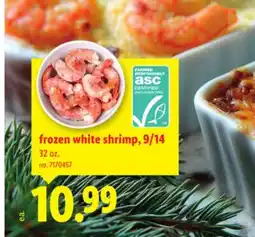 Lidl frozen white shrimp, 9/14 offer