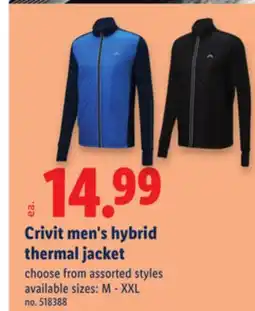 Lidl Crivit men's hybrid thermal jacket offer