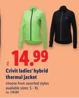 Lidl Crivit ladies' hybrid thermal jacket offer