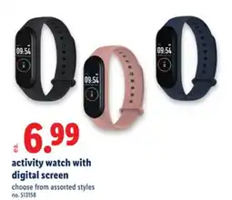 Lidl activity watch with digital screen offer