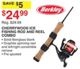 Dunham's Sports CHERRYWOOD ICE FISHING ROD AND REEL COMBO offer