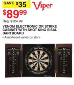 Dunham's Sports VENOM ELECTRONIC OR STRIKE CABINET WITH SHOT KING SISAL DARTBOARD offer