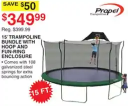 Dunham's Sports 15' TRAMPOLINE BUNDLE WITH HOOP AND FUN-RING ENCLOSURE offer