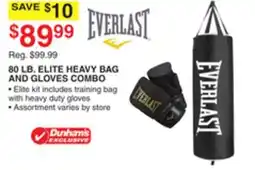 Dunham's Sports 80 LB. ELITE HEAVY BAG AND GLOVES COMBO offer