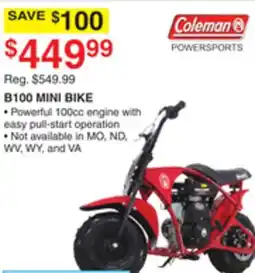 Dunham's Sports B100 MINI BIKE offer