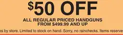 Dunham's Sports ALL REGULAR HANDGUNS offer