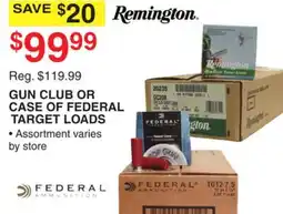 Dunham's Sports GUN CLUB OR CASE OF FEDERAL TARGET LOADS offer