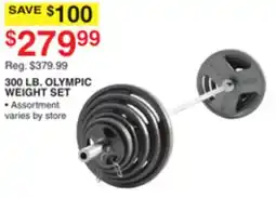 Dunham's Sports 300 LB. OLYMPIC WEIGHT SET offer