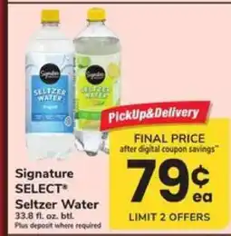 Safeway Signature SELECT Seltzer Water offer