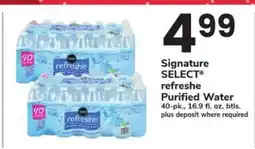 Safeway Signature SELECT refreshe Purified Water offer