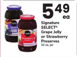 Safeway Signature SELECT Grape Jelly or Strawberry Preserves offer
