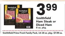 Safeway Smithfield Ham Steak or Diced Ham offer