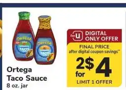 Safeway Ortega Taco Sauce offer