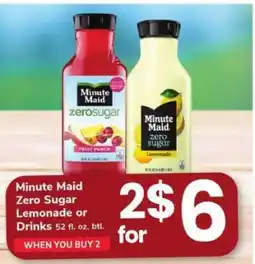 Safeway Minute Maid Zero Sugar Lemonade or Drinks offer