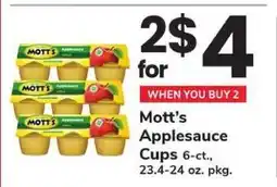 Safeway Mott's Applesauce Cups offer