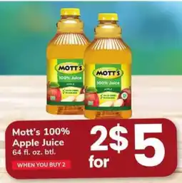 Safeway Mott's 100% Apple Juice offer