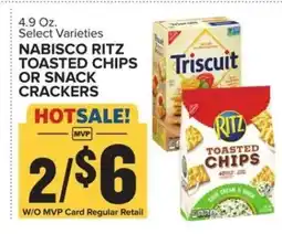 Food Lion Nabisco Ritz Toasted Chips or Snack Crackers offer