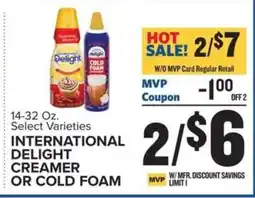 Food Lion INTERNATIONAL DELIGHT CREAMER OR COLD FOAM offer
