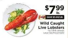ShopRite Wild Caught Live Lobsters offer