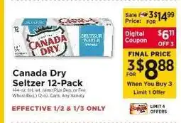 ShopRite Canada Dry Seltzer 12-Pack offer