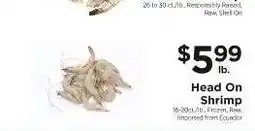 ShopRite Head on Shrimp offer