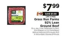 ShopRite Grass Run Farms 92% Lean Ground Beef offer