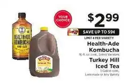 ShopRite Health-Ade Kombucha / Turkey Hill Iced Tea offer