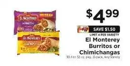 ShopRite El Monterey Burritos or Chimichangas offer