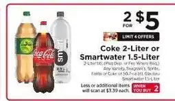 ShopRite Coke 2-Liter or Smartwater 1.5-Liter offer