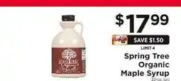 ShopRite Spring Tree Organic Maple Syrup offer