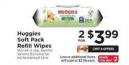 ShopRite Huggies Soft Pack Refill Wipes offer