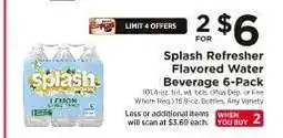 ShopRite Splash Refresher Flavored Water Beverage 6-Pack offer