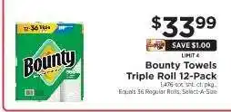 ShopRite Bounty Towels Triple Roll 12-Pack offer