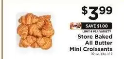 ShopRite Store Baked All Butter Mini Croissants offer