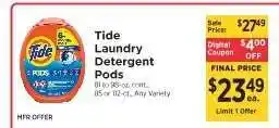 ShopRite Tide Laundry Detergent Pods offer