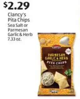 Aldi Clancy's Pita Chips Sea Salt or Parmesan Garlic & Herb offer