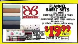 Ollie's FLANNEL SHEET SETS offer
