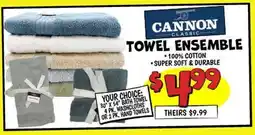 Ollie's CANNON CLASSIC TOWEL ENSEMBLE offer