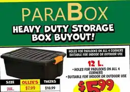 Ollie's PARABOX HEAVY DUTY STORAGE BOX offer