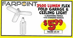 Ollie's 3500 LUMEN FLEX FOLD GARAGE & CEILING LIGHT offer